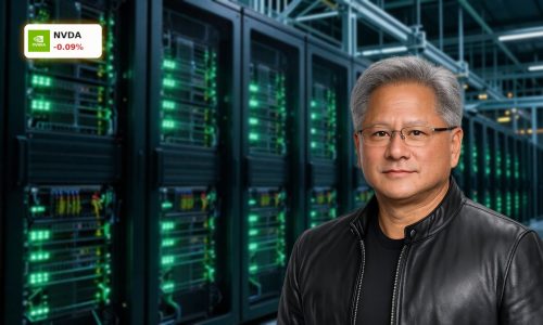 Futuristic AI data center symbolizing NVIDIA AI Strategy and trillion-dollar GPU growth