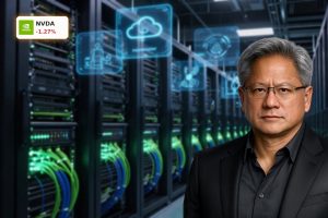 Advanced AI data center symbolizing NVIDIA AI Partnerships with hyperscalers and software firms.