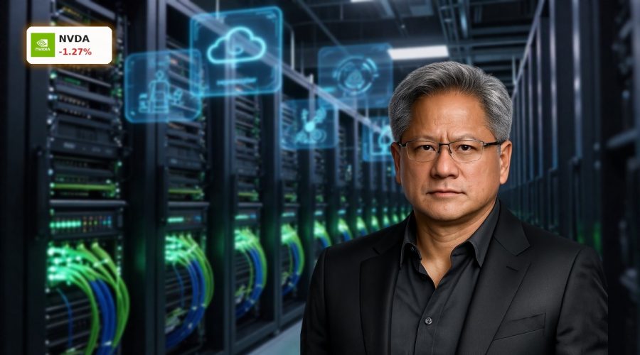 Advanced AI data center symbolizing NVIDIA AI Partnerships with hyperscalers and software firms.