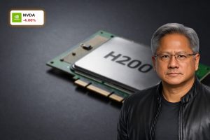 NVIDIA China Approval focus with H200 AI chips and data center GPUs under dramatic lighting