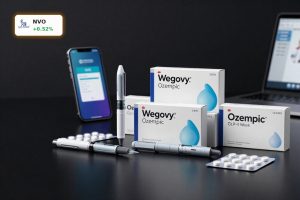 Novo Nordisk Hims partnership GLP-1 drugs Wegovy and Ozempic showcased as premium treatment options