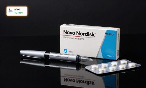 Novo Nordisk Wegovy Strategy products Wegovy pen and pill highlighted against dark background