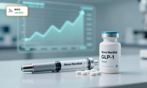 Novo Nordisk Wegovy Strategy illustrated with GLP-1 injection pen and obesity pill on clinical desk