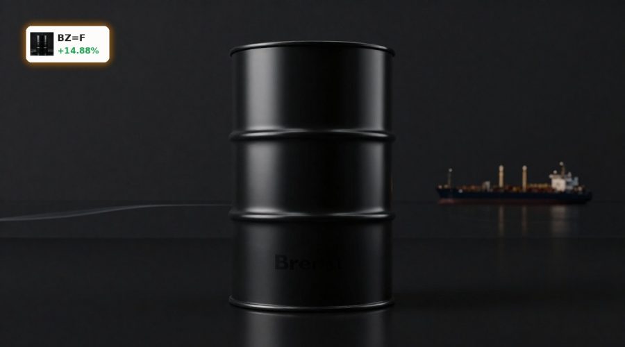 Brent Crude Crisis symbolized by premium oil barrel as prices surge toward $120