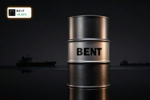 Brent Crude Iran War Analysis concept with oil barrel near Strait of Hormuz chokepoint