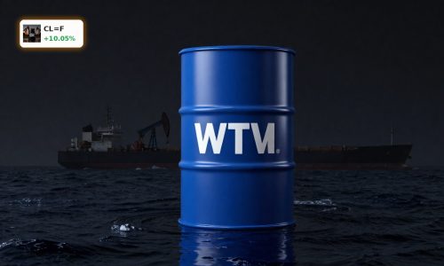 WTI Oil Iran Conflict concept with crude barrel and tankers in tense Middle East seascape