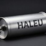 Oklo HALEU Supply concept with premium HALEU fuel canister on dark background for SMR nuclear fuel story