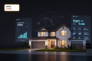 Opendoor AI Rotation concept with smart home valuation model on dark background for OPEN stock coverage