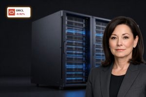 High-end Oracle AI data center servers symbolizing Oracle AI Investments and rising debt risk