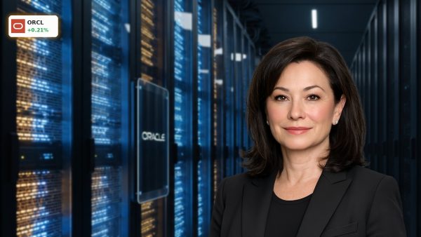 A massive high-tech data center representing Oracle AI Spending on cloud infrastructure.
