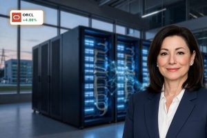 High-end AI cloud data center illustrating Oracle Cloud Strategy and multicloud infrastructure growth.