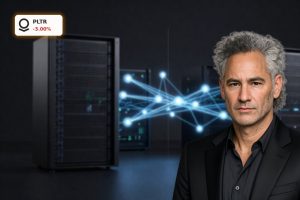 Palantir Earnings visualized by a premium AI data platform and servers amid market volatility