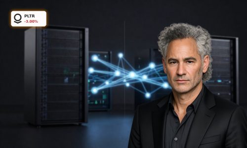 Palantir Earnings visualized by a premium AI data platform and servers amid market volatility