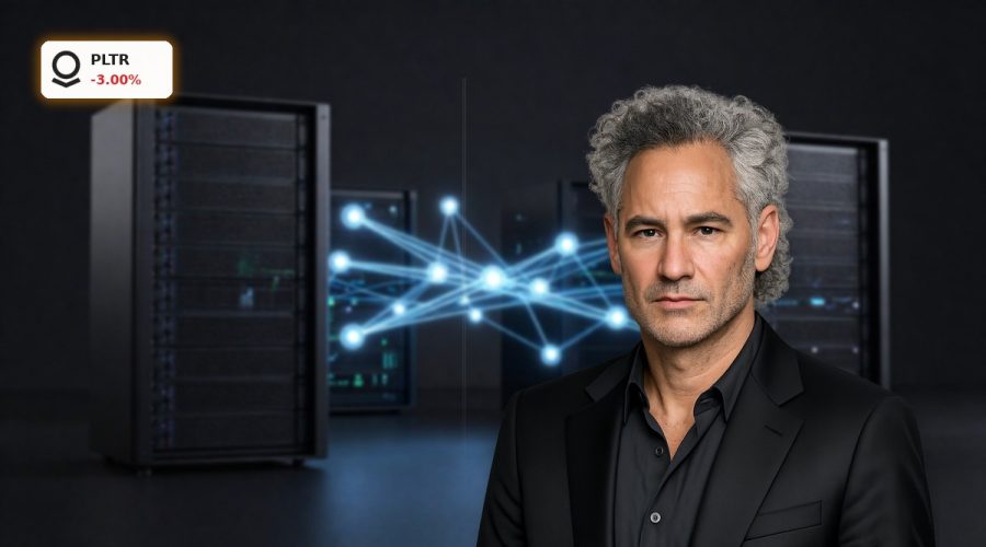 Palantir Earnings visualized by a premium AI data platform and servers amid market volatility