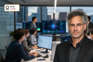 Palantir Bain Partnership team designing enterprise AI strategy in a modern consulting boardroom