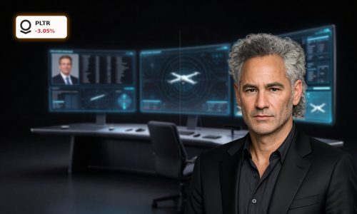 Advanced defense AI command console symbolizing Palantir Government Contracts and rising military software demand