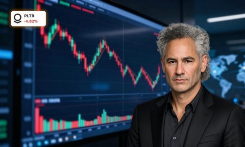 Volatile tech stock chart reflecting Palantir Forecast uncertainty amid AI and defense growth debate