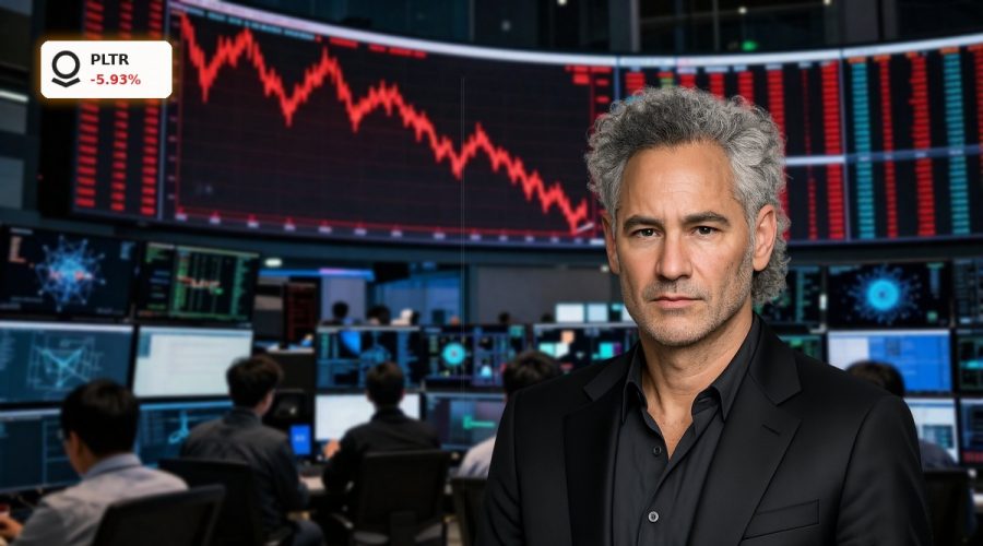 Palantir Anthropic rivalry reflected in tense tech trading floor during sharp PLTR stock selloff