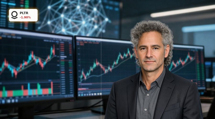 Palantir AI Analysis chart with volatile tech stock price dip after premium valuation rally