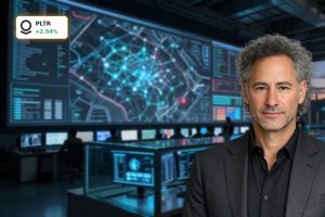 High-tech military command center using Palantir AI Defense analytics during a critical operation.