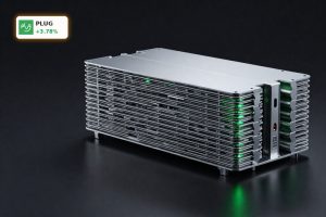 Hydrogen fuel cell stack under dramatic lighting symbolizing Plug Power Turnaround