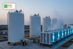 Plug Power Turnaround symbolized by a modern hydrogen plant scaling fuel cell and electrolyzer operations.