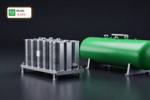 Hydrogen fuel cell stack and tanks symbolizing Plug Power Profitability challenges
