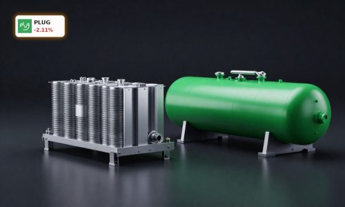 Hydrogen fuel cell stack and tanks symbolizing Plug Power Profitability challenges