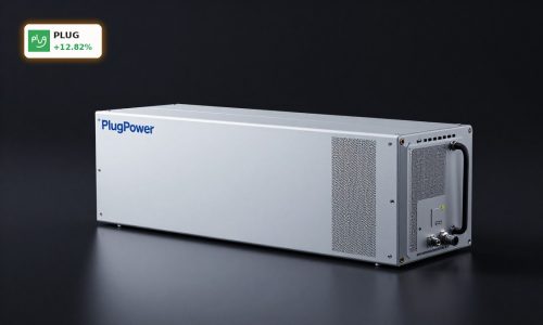 Plug Power Earnings optimism reflected in premium hydrogen fuel cell equipment under dramatic lighting