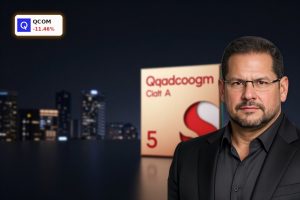 Qualcomm China Visit theme with Snapdragon chip and AI hardware amid global tech tension