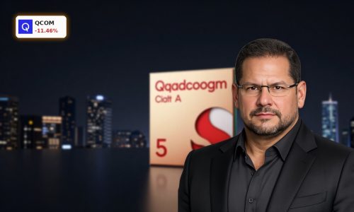 Qualcomm China Visit theme with Snapdragon chip and AI hardware amid global tech tension
