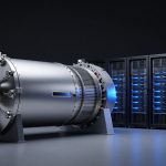 Advanced molten-salt reactor beside AI data center symbolizing Riot Platforms Nuclear Partnership