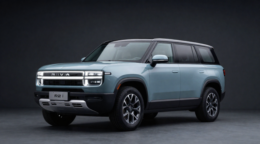 Rivian R2 Launch mass-market electric SUV in studio, highlighting EV design and AI-ready platform
