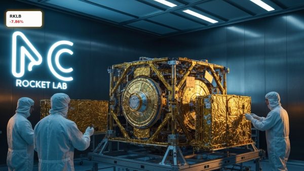 Aerospace cleanroom showing satellite integration after the Rocket Lab Acquisition of Iridium.