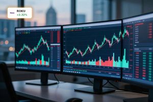 Roku Insider Selling contrasted with a rising stock price on a trading screen.