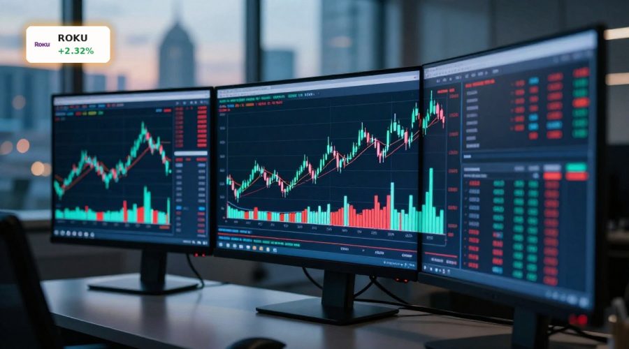 Roku Insider Selling contrasted with a rising stock price on a trading screen.