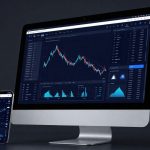 Charles Schwab 200-Day Average concept with premium brokerage platform on monitor and smartphone in dark studio