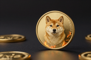 Shiba Inu Burn concept with a premium SHIB coin glowing amid subtle burning embers
