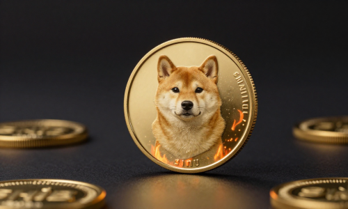 Shiba Inu Burn concept with a premium SHIB coin glowing amid subtle burning embers