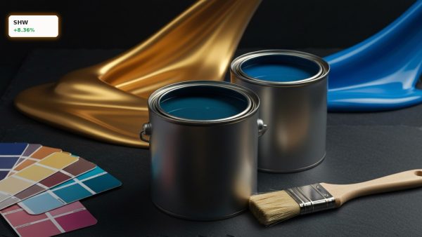 Premium paint cans and vibrant color swatches highlight the strong Sherwin-Williams Earnings and stock surge.