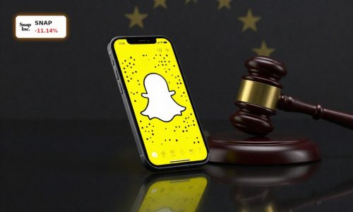 Snap DSA Investigation impact visual with Snapchat app and EU regulatory gavel