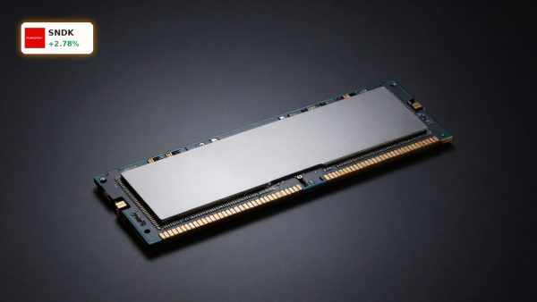 SanDisk Rebound highlighted by premium NAND flash memory chip and SSD in dramatic studio lighting