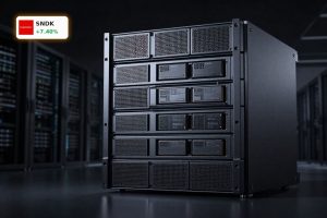 High-performance data center rack with SanDisk AI Infrastructure SSD storage for hyperscale AI workloads
