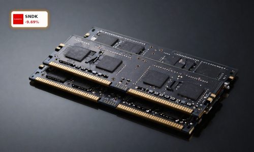SanDisk NAND Boom chips arranged in dramatic lighting symbolizing volatile AI demand