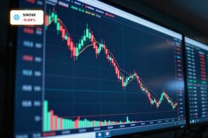 Dramatic tech stock chart illustrating volatile Snowflake Valuation and earnings multiple risk.