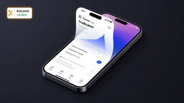 Solana Prediction Market app in a crypto wallet on smartphone with dark premium staging and real-time trading theme