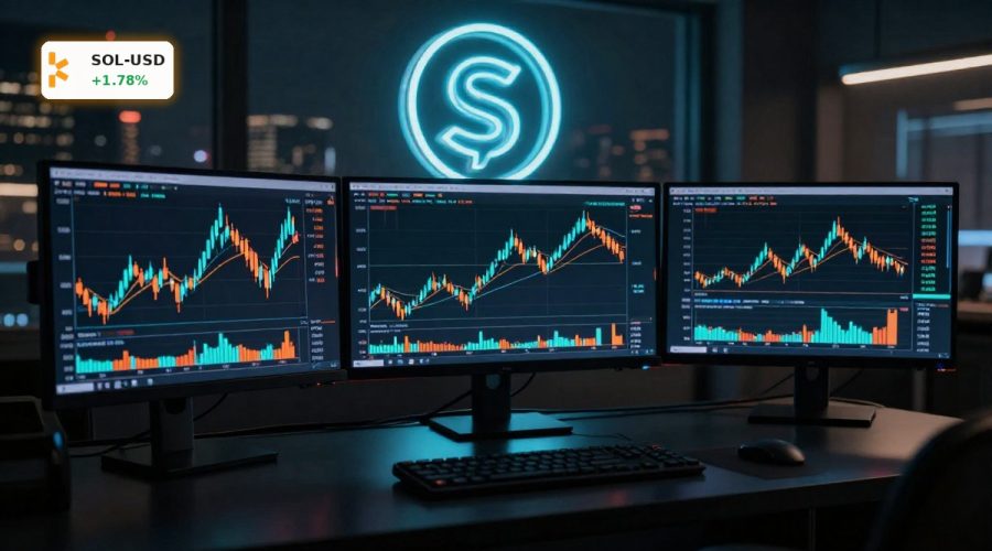 Solana Market Analysis chart with SOL price hovering near key $85 support and resistance levels.