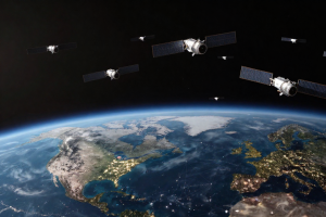 Starlink satellite network over Earth symbolizing massive SpaceX IPO valuation hopes