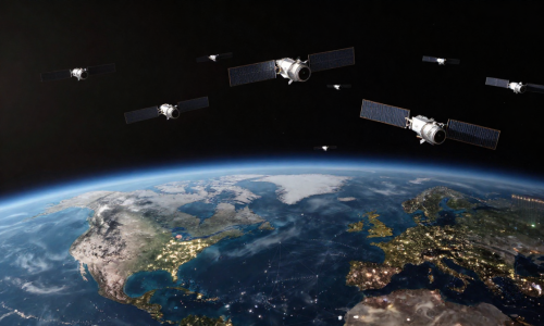 Starlink satellite network over Earth symbolizing massive SpaceX IPO valuation hopes