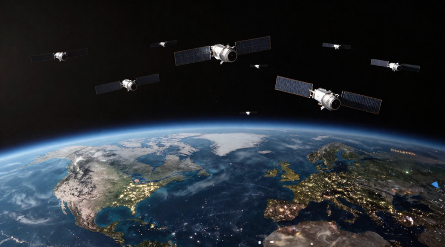 Starlink satellite network over Earth symbolizing massive SpaceX IPO valuation hopes